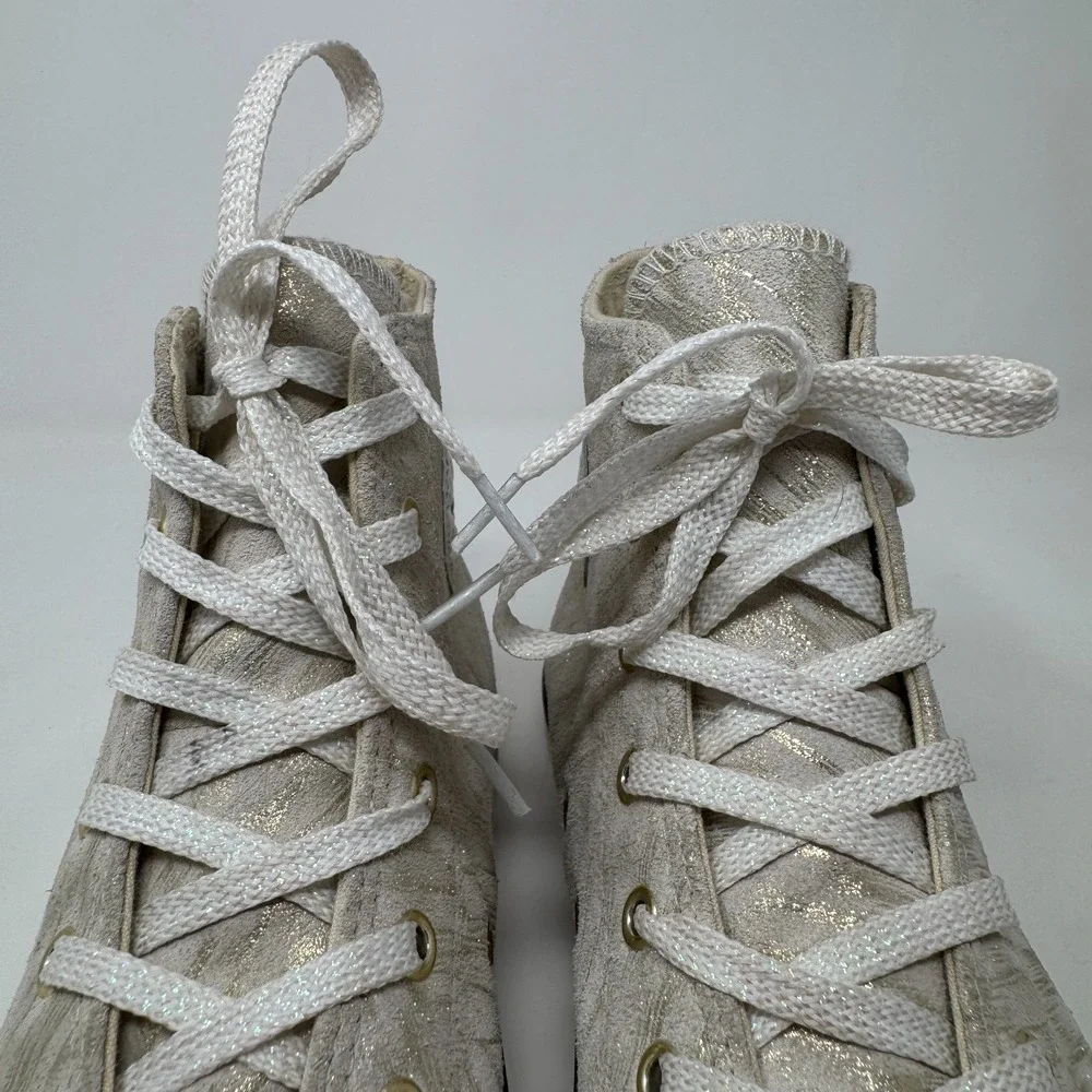 Converse Chuck Taylor Ctas Side Zipper Gold Brush Junior Girls Size 5